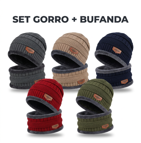 M - Set gorro con bufanda